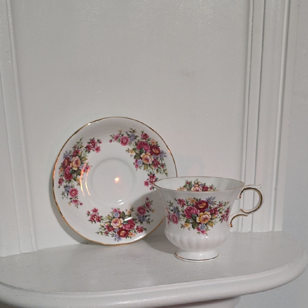 Vintage Paragon "Flower Festival" Teacup and Saucer: English Floral Teaset